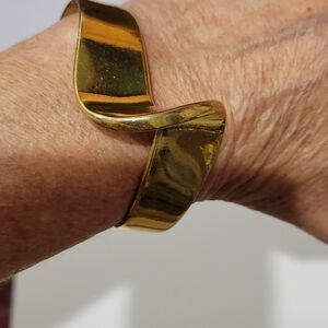 Gold Plated Twisted Cuff Bracelet